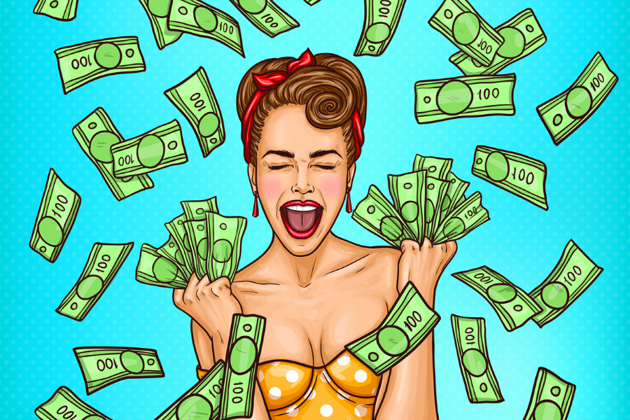 Make money girl. Деньги иллюстрация. Нарисованные деньги. Девушка с деньгами. Деньги арт.